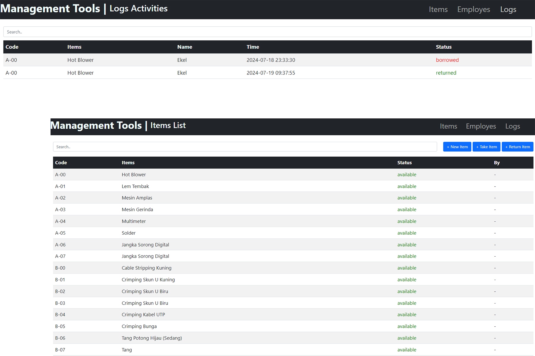 Management Tools System